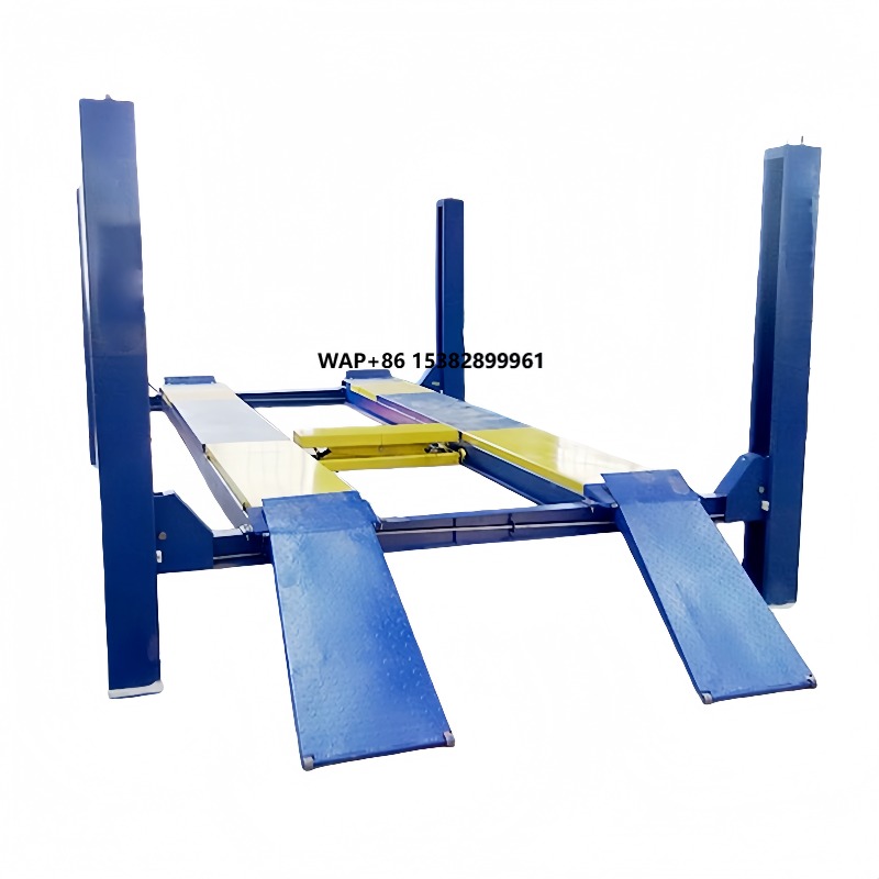 Car Lift - 3D wieluitlijnapparaat met vierkoloms hefplatform, viercilinder